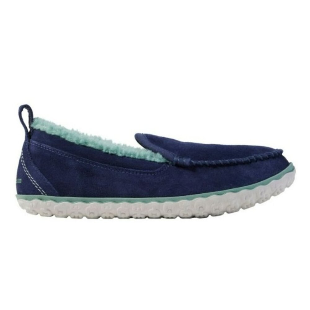 L.L. Bean Women’s Mountain Slipper Blue Suede Fleece Lined Moccasins Size 11M